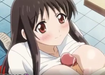 Sexo hentai en el baño con una jovencita tetona